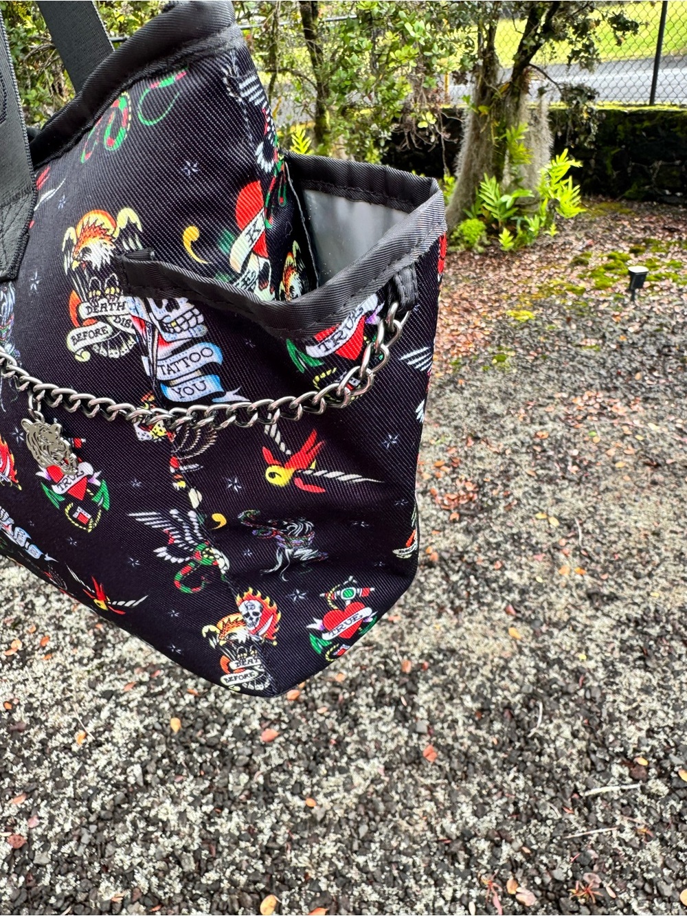 Ed Hardy NWT Thermal Lunch Tote Skull Tattoo Print - Picture 7 of 10